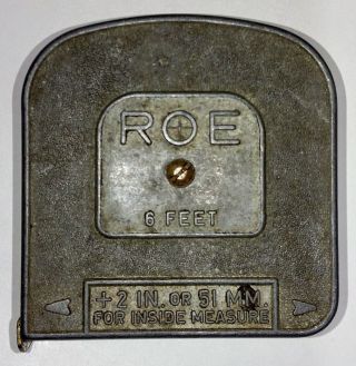 Vintage Roe 6 Foot Tape Measure.  Made In The Usa.