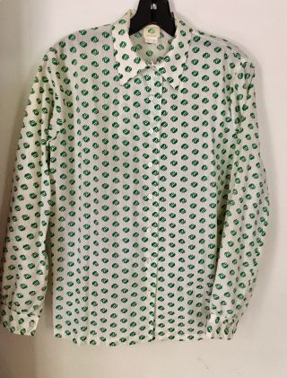 Vintage Girl Scouts Leader Button - Down Shirt Long Sleeves Size 14 -
