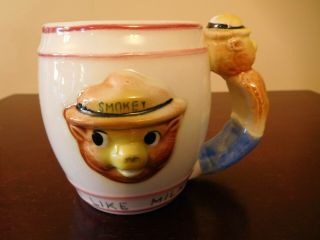 Vintage Smokey The Bear " I Like Milk " Ceramic Mug