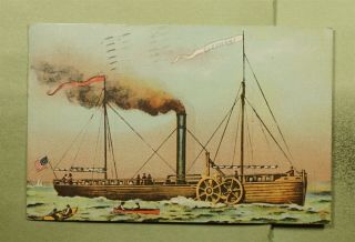 Dr Who 1909 Ny Paquebot Clermont Ship Postcard E25567