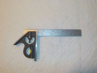 Vintage Brown And Sharpe Tempered No.  4 6 " Combination Square & Level