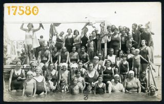 Beach Photo,  Lake Balaton,  Swimsuit Vintage Photograph,  1920’s Hungary