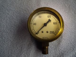 Vintage Jas P Marsh Pressure Gauge,  Brass 200