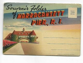 Vintage - Postcard Folder - Narragansett Pier,  Rhode Island