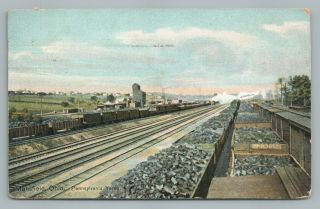 Pennsylvania Railroad Yards Mansfied Ohio—rare Antique Train Postcard 1910