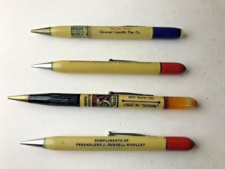 4 Vintage Mechanical Pencils Soil Oil Misc.
