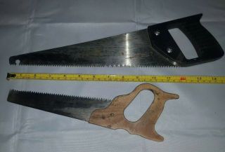 Two Hand Saws Unbranded 12 " And 7 ",  Estate Finds