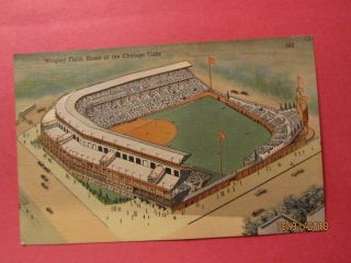 1942 Wrigley Field Home Of The Chicago Cubs Linen Postcard By Curteich