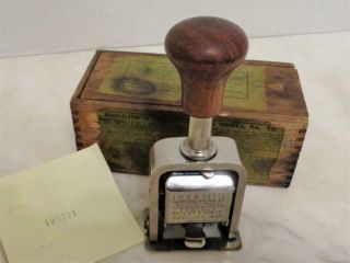 Vintage Roberts Numbering Stamp 49 In Wood Box