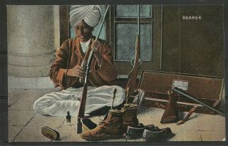 Postcard : India A Bearer With His Rifles From Indian Occupation Series