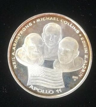 1969 Apollo 11 First Man On The Moon 0.  900 Silver Coin Armstrong Aldrin Collins