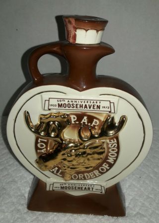 Vintage Loyal Order Of Moose 1972 Moosehaven Mooseheart Anniversary Decanter 2