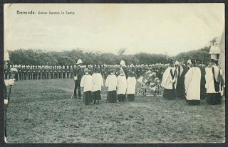 Bermuda C.  1920 Postcard Of Army Camp Service From Hamilton To Ireland