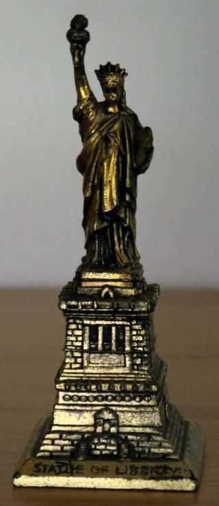 Statue Of Liberty Antique Metal Souvenir Building Monument Made In France