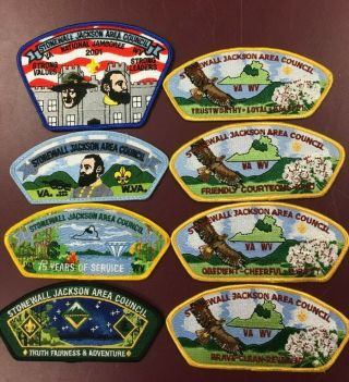 Csp Set Of 8 Random Stonewall Jackson Council Strips.  Rare Find For Collectors
