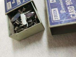 Vintage Dennison’s Card Holders - No.  46 - 2 Boxes Metal Clip Card Holders 4