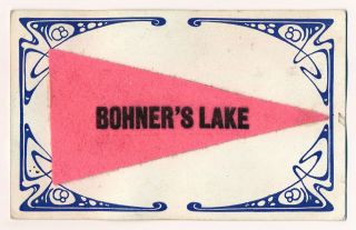 Vintage Felt Pennant Postcard From Bohner 