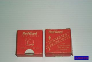 2 Boxes Of 5000 Count Each Red Devil Diamond Glazier Points No.  1,  Old Stock