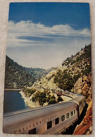 Chrome Postcard Closeup California Zephyr In Feather River Canyon Californi P236