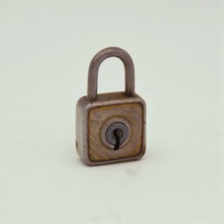 Vintage French Metal Lock With Orignal Key Rare Old Padlock
