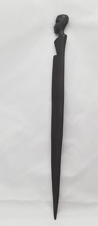 Vintage Hand Carved Wood African Letter Opener 10 3/4 Inches Long