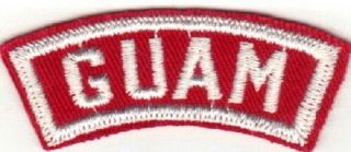 Boy Scout Guam Usa/abr Red & White Quarter Strip 1/4 Rw
