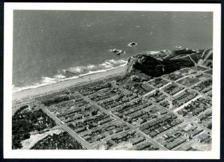 1940s Aerial View Of San Francisco Playland,  Cliff House & Sutro Baths 5x7 " Photo