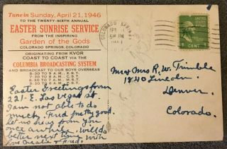 1946 Postcard Easter Sunrise Service Garden of the Gods Colorado Springs 2