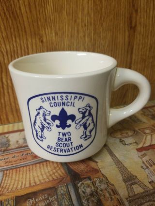 Sinnissippi Council Two Bear Scout Reservation coffee mugs vintage USA Pottery 2