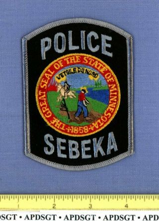 Sebeka Minnesota Sheriff Police Patch State Seal Full Embroidery