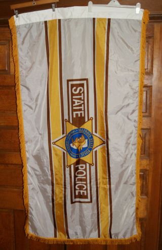 Il Illinois State Police Flag 4 X 6 Feet Rare Fringed Integrity Service Pride