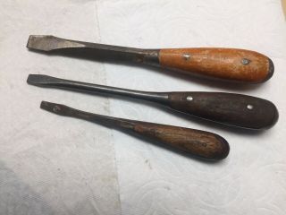 3 Vintage Perfect Handle Style Screwdriver,  Irwin,  Germany,  No Name