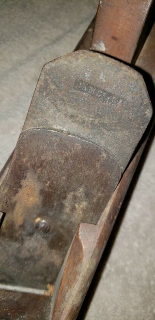 Vintage 16.  5 Inch Wood Plane blade has james usa on it 8