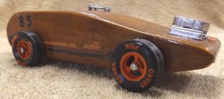 Vintage Pinewood Derby Car - - Circa 1970s - - 85 4x4 Indy Racer - - - Great Patina