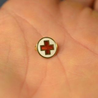 Vintage American Red Cross Pin Brooch Lapel Pin Tiny Nurse Volunteer Doctor 10mm