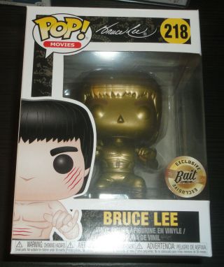 Funko Pop Enter The Dragon Gold Bruce Lee Sdcc Bait Exclusive Movies 218