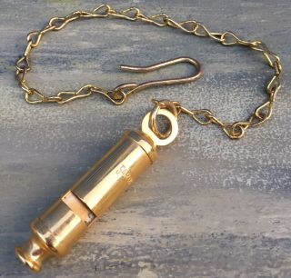 Vintage Garda Siochana Irish Police Whistle With Chain & Hook