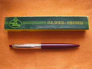 Vintage Faber - Castell Ks 07 Bordeaux&gold Ballpoint Pen In Case