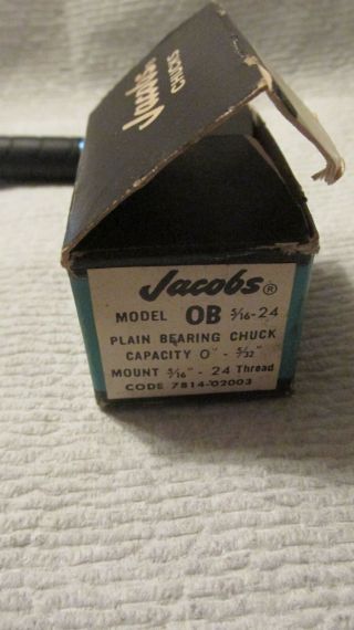 Jacobs Model Ob 5/16 - 24 Plain Bearing Chuck As Found In Old Machine Shop / ?