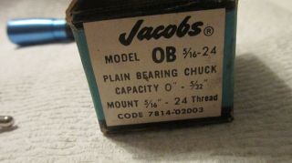 Jacobs Model OB 5/16 - 24 Plain Bearing Chuck as found in old Machine Shop / ? 3
