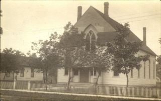 First Presbyterian Church? Rppc Real Photo Message Says Braidwood Illinois?
