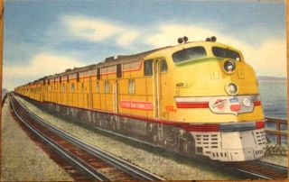 City Of San Francisco Streamliner Railroad/locomotive 1940s Linen Postcard