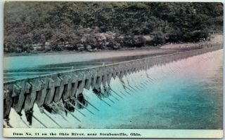 Steubenville,  Ohio Postcard " Dam No.  11 On The Ohio River " C1910s