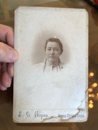 Rare Texas Texana Corpus Christi Cabinet Card Photo Of Mrs Keys