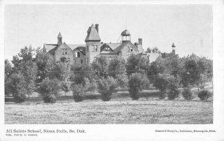 Sioux Falls South Dakota All Saints School Scenic View Antique Postcard K13416