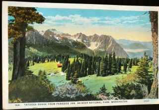 Pc19 Vintage Postcard Tatoosh Range Rainer National Washington Pnw