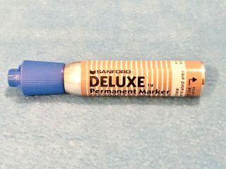 Vintage Sanford Deluxe Permanent Marker - Blue - No.  10000 - Has Ink - Collector