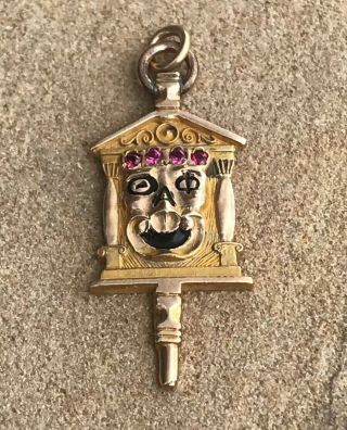 Vintage Theta Phi Alpha Sorority Badge Pin Adorned With Pink Sapphires Or Rubies 4
