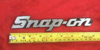 VINTAGE SNAP - ON LOGO TOOL BOX EMBLEM ALL METAL,  8 INCHES LONG & MADE IN U.  S.  A. 5