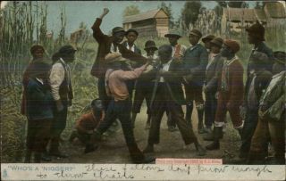 Black Americana - Boys Fighting Tuck 1098 C1910 Postcard